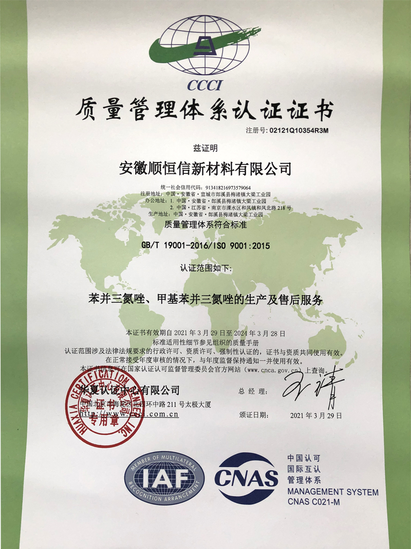 Quality Management System Certification