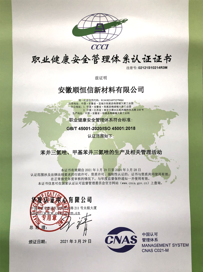 Occupational Health and Safety Management System Certification